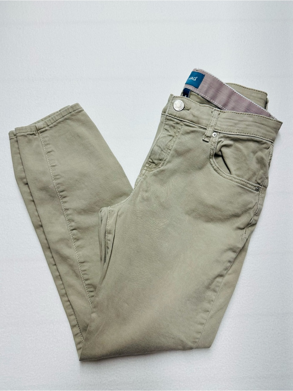 Jag Cecelia Women’s Size 8 Khaki Straight Leg Neutral Minimalist Comfort Pant